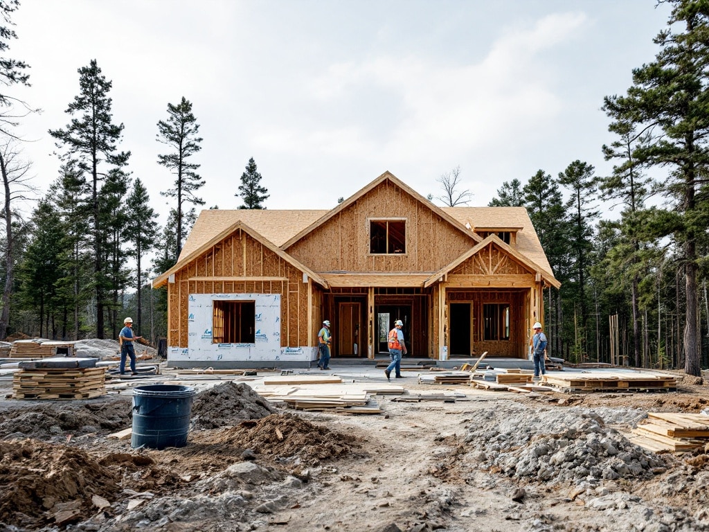 A new home being built